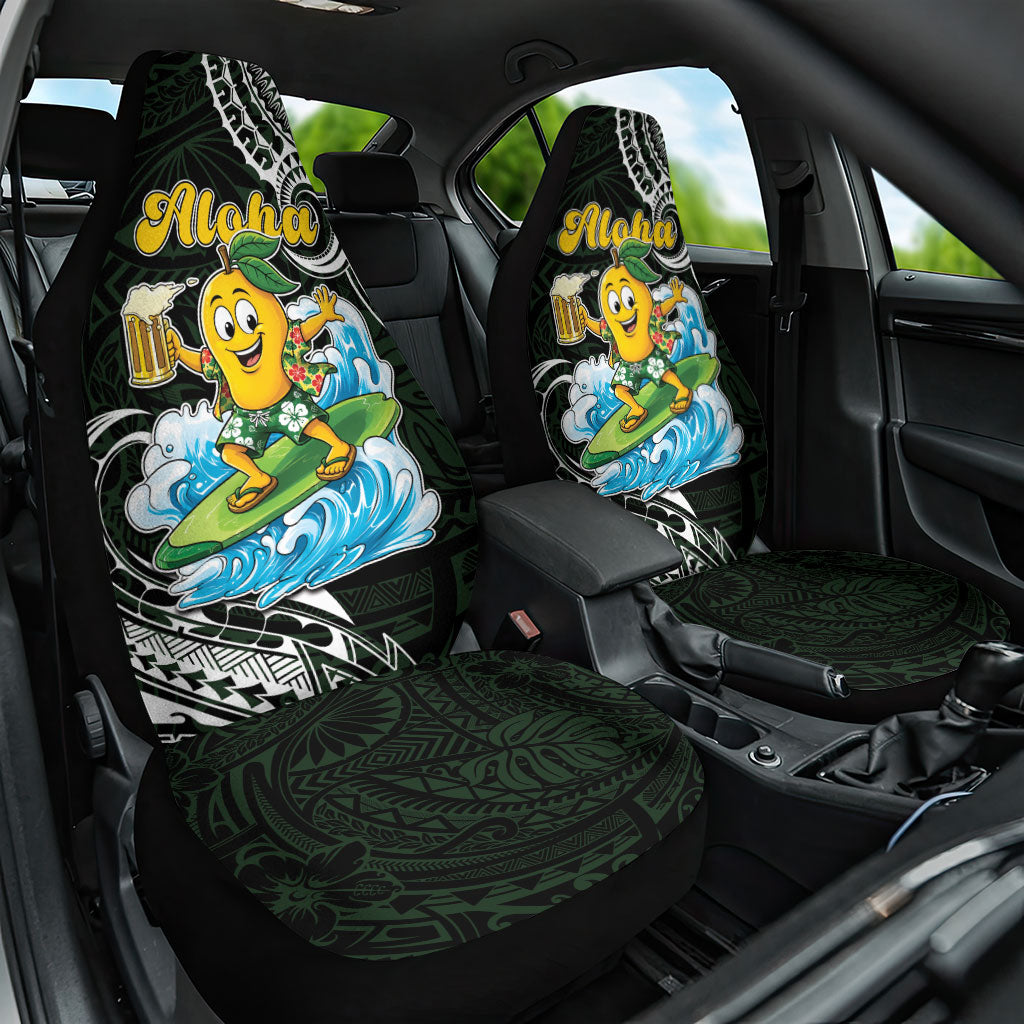 Aloha Hawaii Mango Surfing Car Seat Cover Polynesian Style LT05 One Size Black - Polynesian Pride