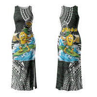 Aloha Hawaii Mango Surfing Couples Matching Tank Maxi Dress and Hawaiian Shirt Polynesian Style LT05 - Polynesian Pride