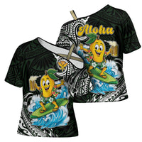 Aloha Hawaii Mango Surfing Cross Shoulder Shirt Polynesian Style LT05 - Polynesian Pride