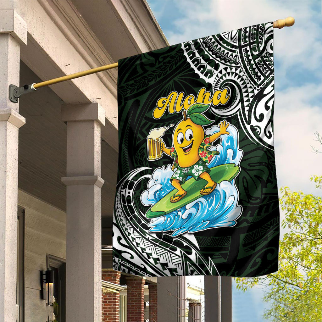 Aloha Hawaii Mango Surfing Garden Flag Polynesian Style LT05 House Flag Black - Polynesian Pride