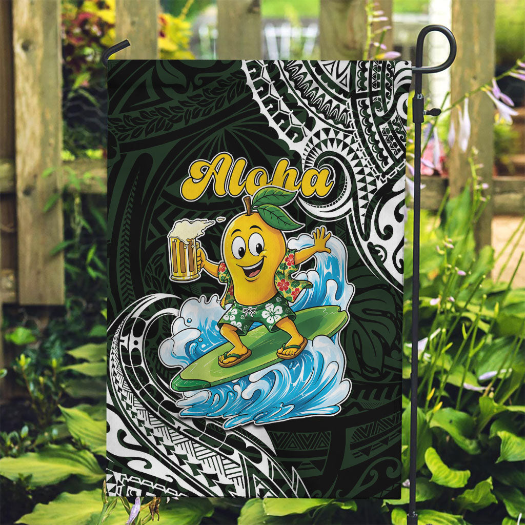 Aloha Hawaii Mango Surfing Garden Flag Polynesian Style LT05 Garden Flag Black - Polynesian Pride