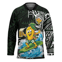 Aloha Hawaii Mango Surfing Hockey Jersey Polynesian Style LT05 Unisex Black - Polynesian Pride