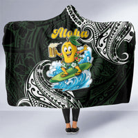 Aloha Hawaii Mango Surfing Hooded Blanket Polynesian Style LT05 One Size Black - Polynesian Pride