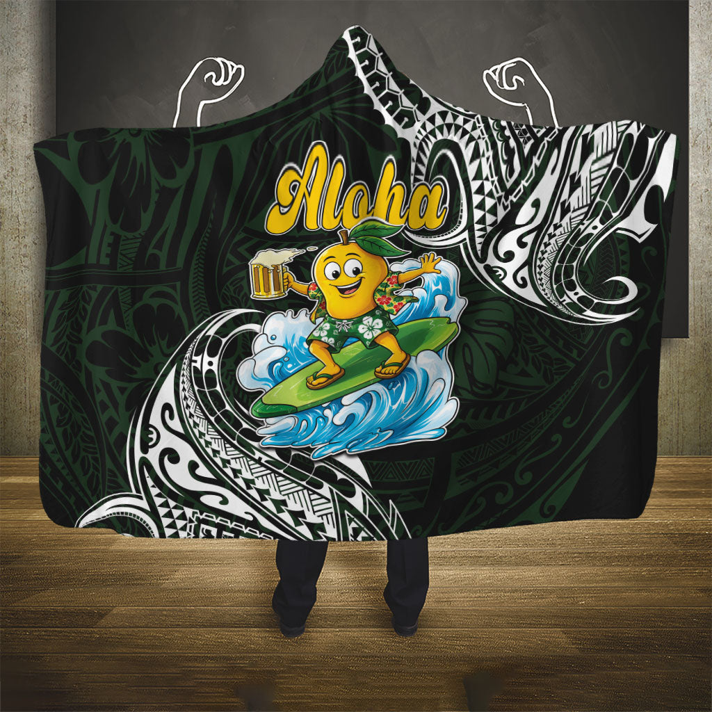 Aloha Hawaii Mango Surfing Hooded Blanket Polynesian Style LT05 - Polynesian Pride