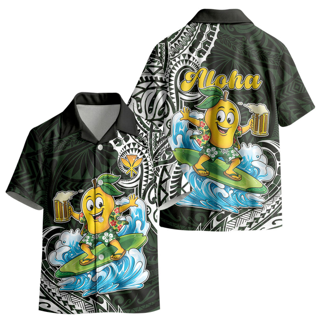 Aloha Hawaii Mango Surfing Kid Hawaiian Shirt Polynesian Style LT05 - Polynesian Pride
