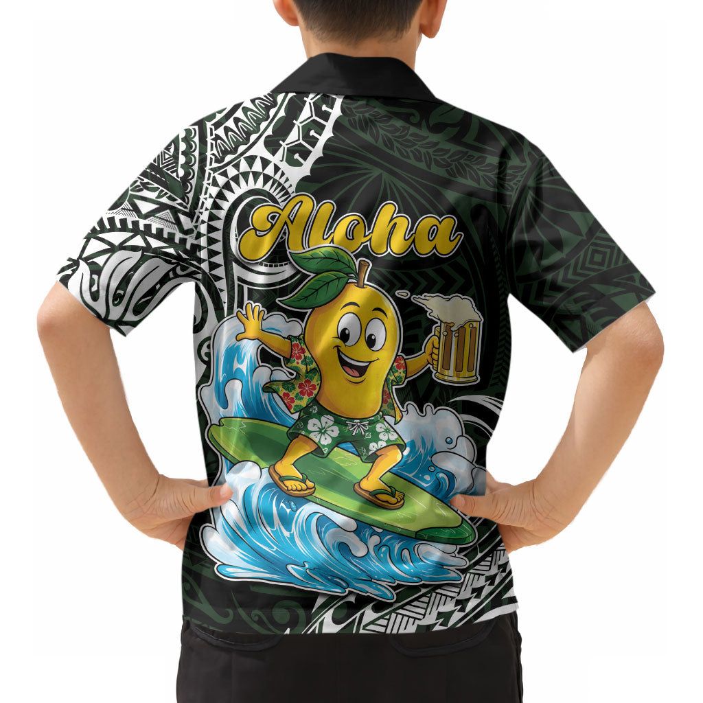 Aloha Hawaii Mango Surfing Kid Hawaiian Shirt Polynesian Style LT05 - Polynesian Pride