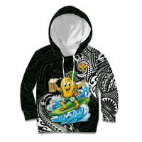 Aloha Hawaii Mango Surfing Kid Hoodie Polynesian Style LT05 Hoodie Black - Polynesian Pride