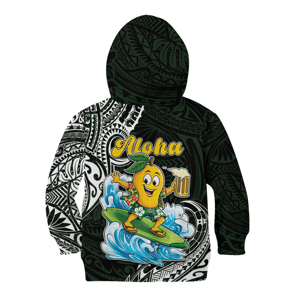 Aloha Hawaii Mango Surfing Kid Hoodie Polynesian Style LT05 - Polynesian Pride