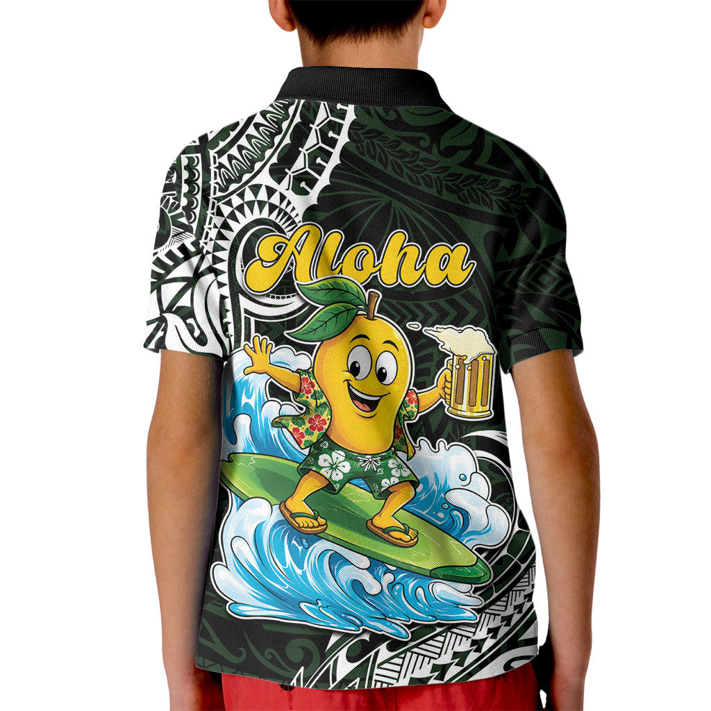 Aloha Hawaii Mango Surfing Kid Polo Shirt Polynesian Style LT05 - Polynesian Pride