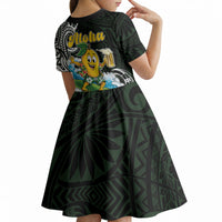 Aloha Hawaii Mango Surfing Kid Short Sleeve Dress Polynesian Style LT05 - Polynesian Pride