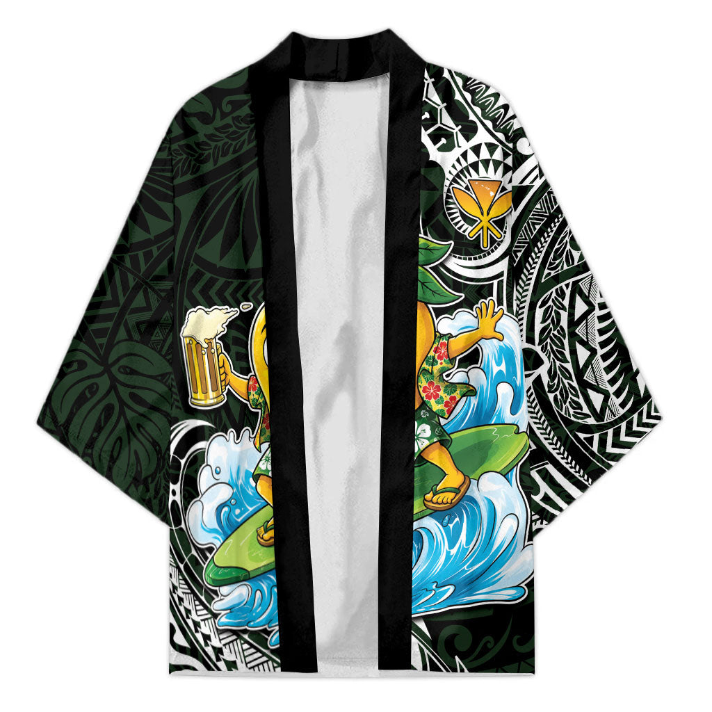 Aloha Hawaii Mango Surfing Kimono Polynesian Style LT05 Unisex Black - Polynesian Pride
