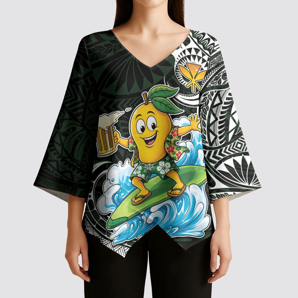 Aloha Hawaii Mango Surfing Kimono Sleeve Blouse Polynesian Style LT05 - Polynesian Pride