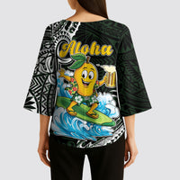 Aloha Hawaii Mango Surfing Kimono Sleeve Blouse Polynesian Style LT05 - Polynesian Pride
