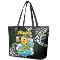 Aloha Hawaii Mango Surfing Leather Tote Bag Polynesian Style LT05 - Polynesian Pride