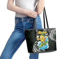 Aloha Hawaii Mango Surfing Leather Tote Bag Polynesian Style LT05 - Polynesian Pride