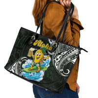 Aloha Hawaii Mango Surfing Leather Tote Bag Polynesian Style LT05 - Polynesian Pride