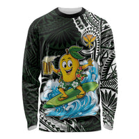 Aloha Hawaii Mango Surfing Long Sleeve Shirt Polynesian Style LT05 Unisex Black - Polynesian Pride