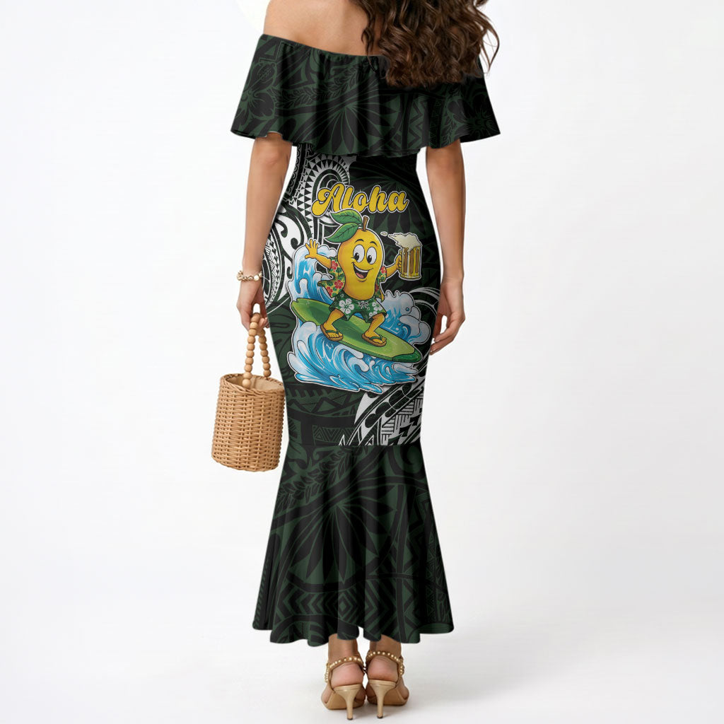 Aloha Hawaii Mango Surfing Mermaid Dress Polynesian Style LT05 - Polynesian Pride