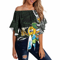 Aloha Hawaii Mango Surfing Off Shoulder Wrap Waist Top Polynesian Style LT05 - Polynesian Pride