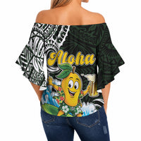 Aloha Hawaii Mango Surfing Off Shoulder Wrap Waist Top Polynesian Style LT05 - Polynesian Pride