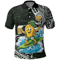 Aloha Hawaii Mango Surfing Polo Shirt Polynesian Style LT05 Black - Polynesian Pride