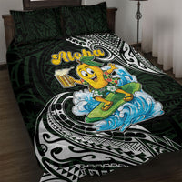 Aloha Hawaii Mango Surfing Quilt Bed Set Polynesian Style LT05 Black - Polynesian Pride
