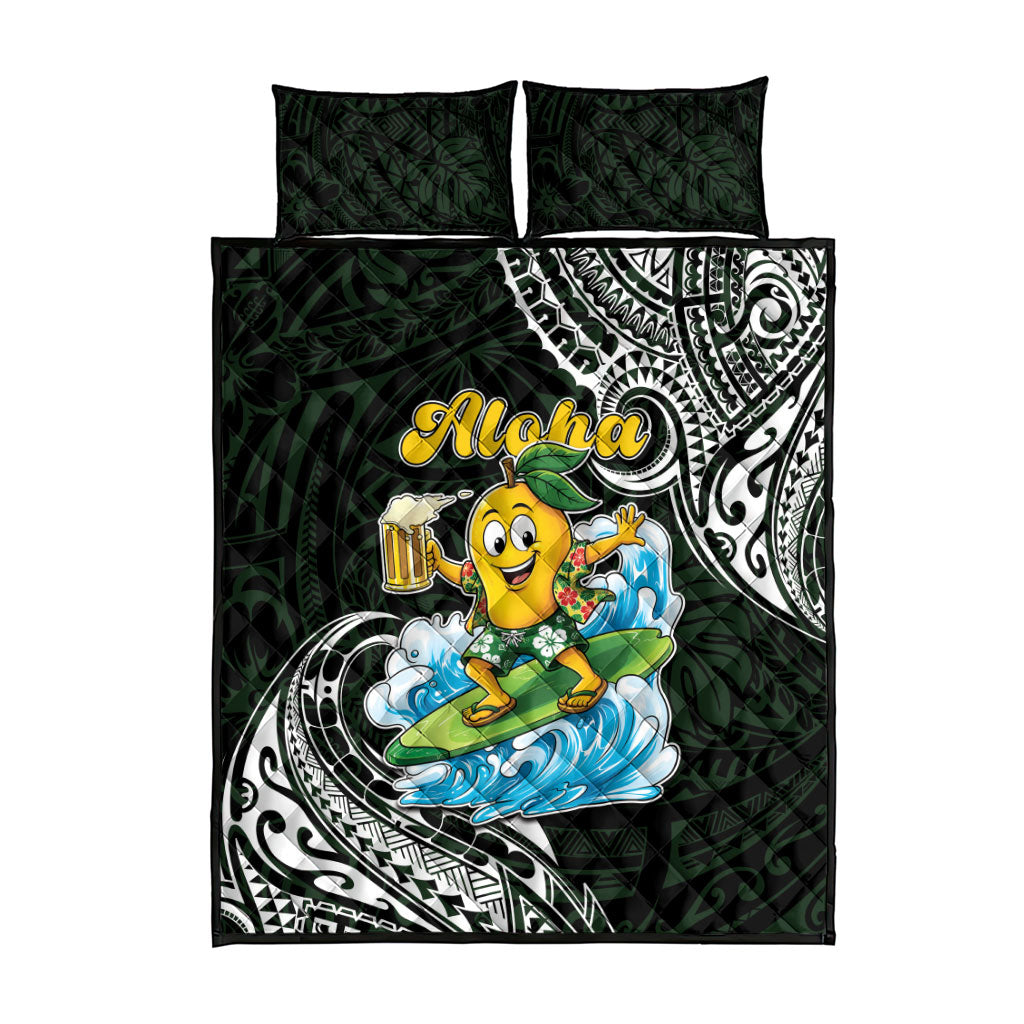 Aloha Hawaii Mango Surfing Quilt Bed Set Polynesian Style LT05 - Polynesian Pride