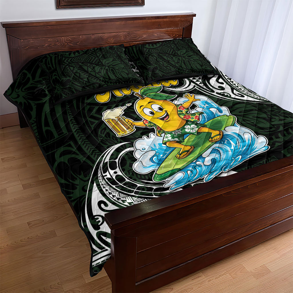 Aloha Hawaii Mango Surfing Quilt Bed Set Polynesian Style LT05 - Polynesian Pride