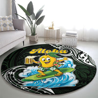 Aloha Hawaii Mango Surfing Round Carpet Polynesian Style LT05 - Polynesian Pride