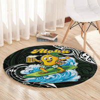 Aloha Hawaii Mango Surfing Round Carpet Polynesian Style LT05 - Polynesian Pride
