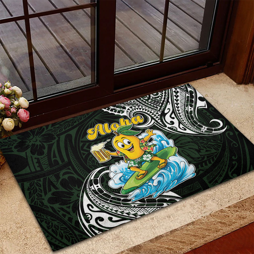 Aloha Hawaii Mango Surfing Rubber Doormat Polynesian Style LT05 - Polynesian Pride
