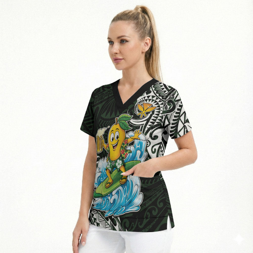 Aloha Hawaii Mango Surfing Scrub Top Polynesian Style LT05 - Polynesian Pride