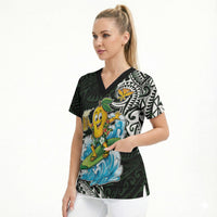 Aloha Hawaii Mango Surfing Scrub Top Polynesian Style LT05 - Polynesian Pride