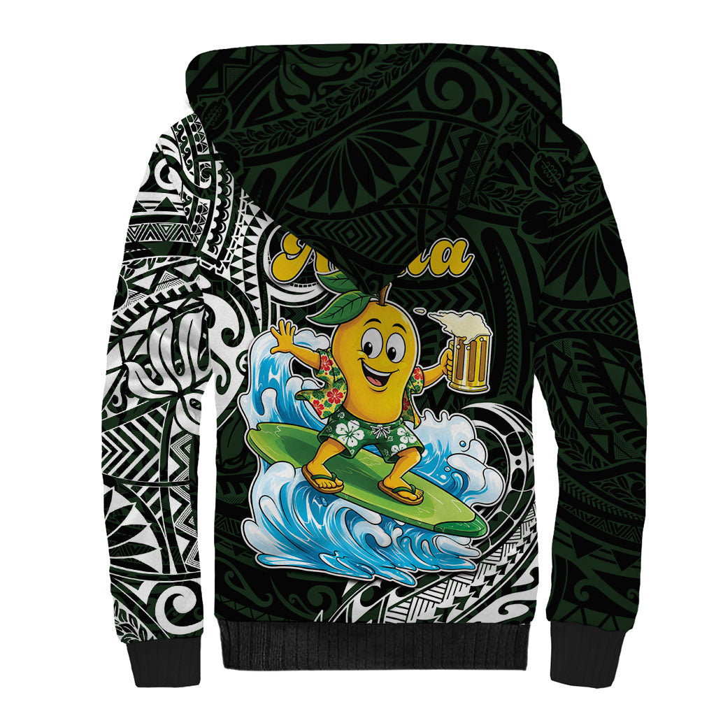 Aloha Hawaii Mango Surfing Sherpa Hoodie Polynesian Style LT05 - Polynesian Pride