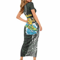 Aloha Hawaii Mango Surfing Short Sleeve Bodycon Dress Polynesian Style LT05 - Polynesian Pride