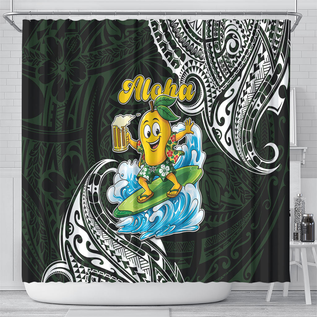 Aloha Hawaii Mango Surfing Shower Curtain Polynesian Style LT05 - Polynesian Pride