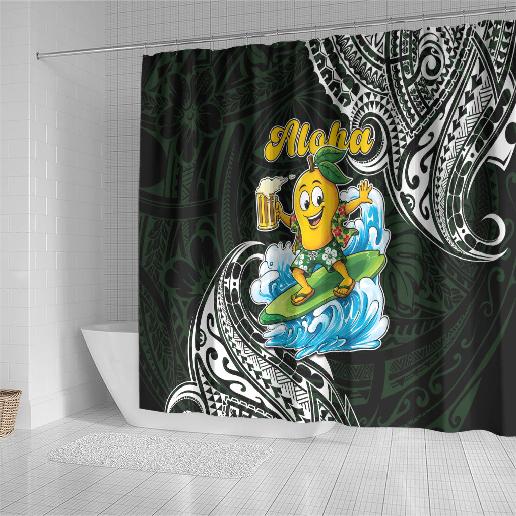 Aloha Hawaii Mango Surfing Shower Curtain Polynesian Style LT05 - Polynesian Pride