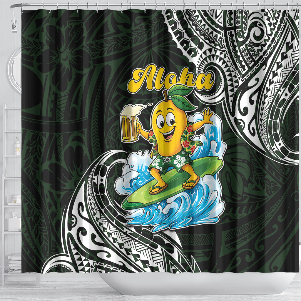 Aloha Hawaii Mango Surfing Shower Curtain Polynesian Style LT05 - Polynesian Pride