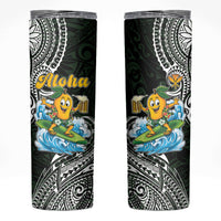 Aloha Hawaii Mango Surfing Skinny Tumbler Polynesian Style LT05 Black - Polynesian Pride