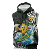 Aloha Hawaii Mango Surfing Sleeveless Hoodie Polynesian Style LT05 Black - Polynesian Pride