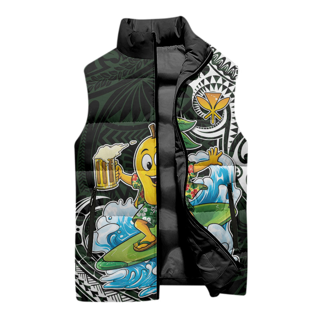 Aloha Hawaii Mango Surfing Sleeveless Puffer Jacket Polynesian Style LT05 - Polynesian Pride