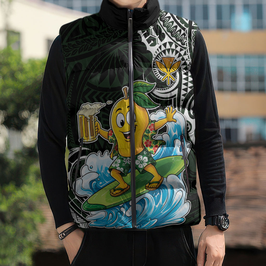 Aloha Hawaii Mango Surfing Sleeveless Puffer Jacket Polynesian Style LT05 - Polynesian Pride