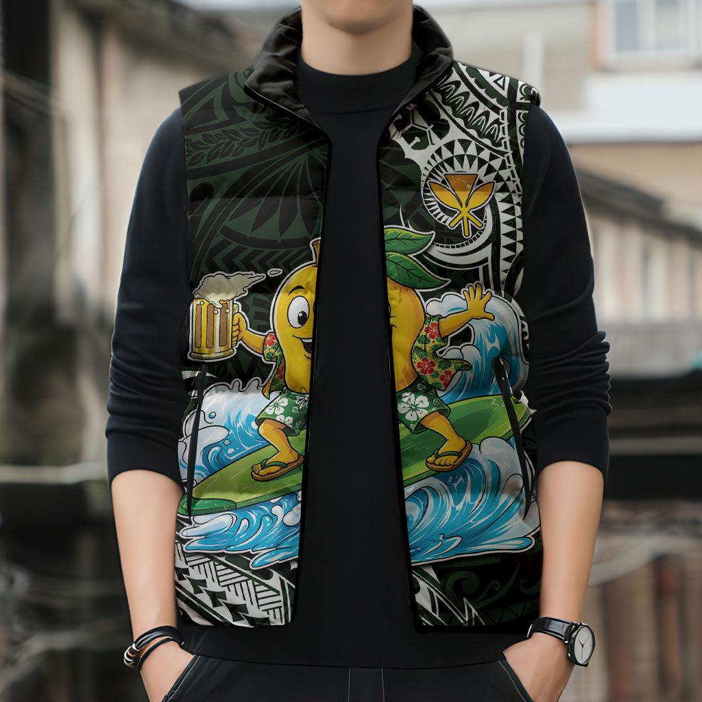 Aloha Hawaii Mango Surfing Sleeveless Puffer Jacket Polynesian Style LT05 - Polynesian Pride