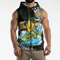 Aloha Hawaii Mango Surfing Sleeveless Zip Hoodie Polynesian Style LT05 - Polynesian Pride