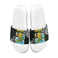Aloha Hawaii Mango Surfing Slide Sandals Polynesian Style LT05 Black - Polynesian Pride