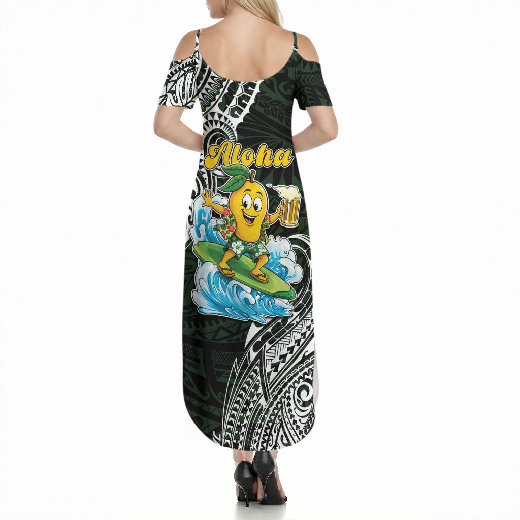 Aloha Hawaii Mango Surfing Summer Maxi Dress Polynesian Style LT05 - Polynesian Pride