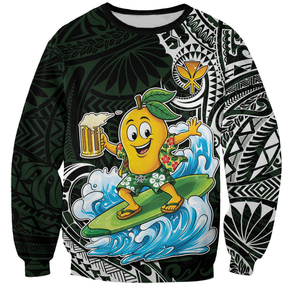 Aloha Hawaii Mango Surfing Sweatshirt Polynesian Style LT05 Unisex Black - Polynesian Pride