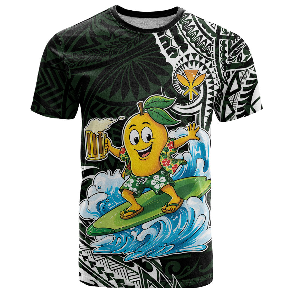 Aloha Hawaii Mango Surfing T Shirt Polynesian Style LT05 Black - Polynesian Pride