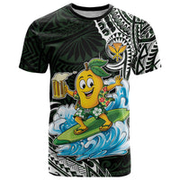Aloha Hawaii Mango Surfing T Shirt Polynesian Style LT05 Black - Polynesian Pride
