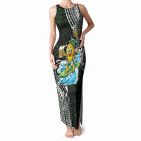 Aloha Hawaii Mango Surfing Tank Maxi Dress Polynesian Style LT05 Women Black - Polynesian Pride